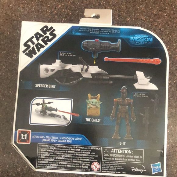 STAR WARS MISSION FLEET IG-11 & CHILD SPEEDER BIKE 2.5” FIGURE SET! - Picture 3 of 3